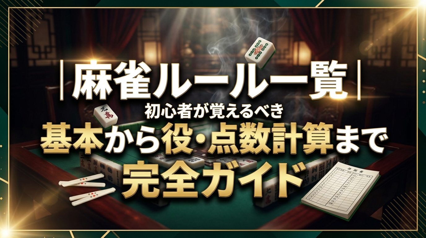 麻雀ルール一覧｜初心者が覚えるべき基本から役・点数計算まで完全ガイド