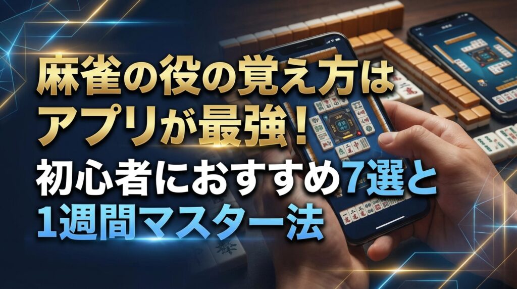 麻雀の役の覚え方はアプリが最強！初心者におすすめ7選と1週間マスター法