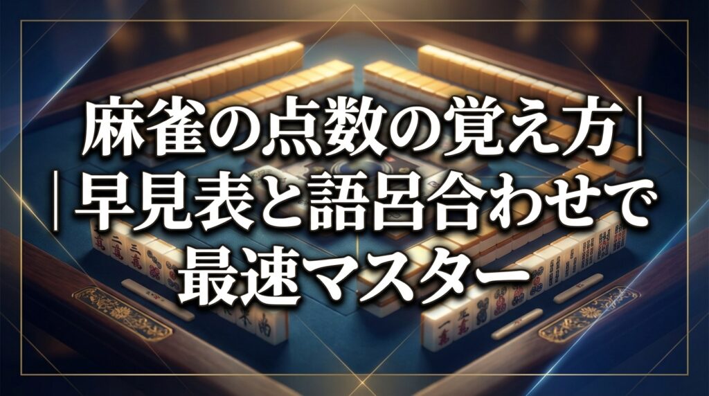 麻雀の点数の覚え方｜早見表と語呂合わせで最速マスター