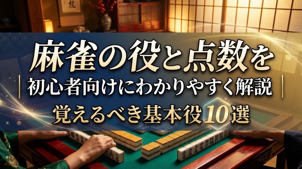 麻雀の役と点数を初心者向けにわかりやすく解説｜覚えるべき基本役10選