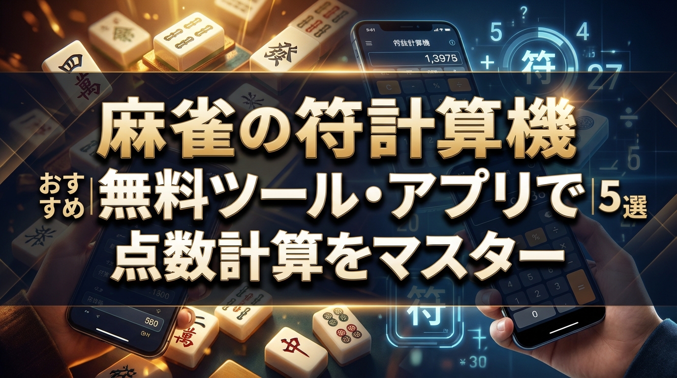 麻雀の符計算機おすすめ5選|無料ツール・アプリで点数計算をマスター