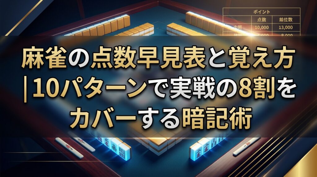 麻雀の点数早見表と覚え方｜10パターンで実戦の8割をカバーする暗記術