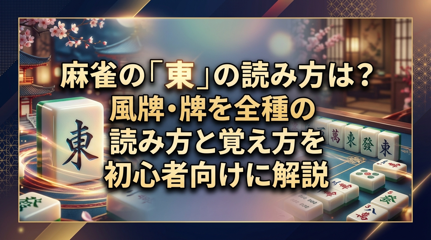 麻雀の「東」の読み方は?風牌・牌全種の読み方と覚え方を初心者向けに解説