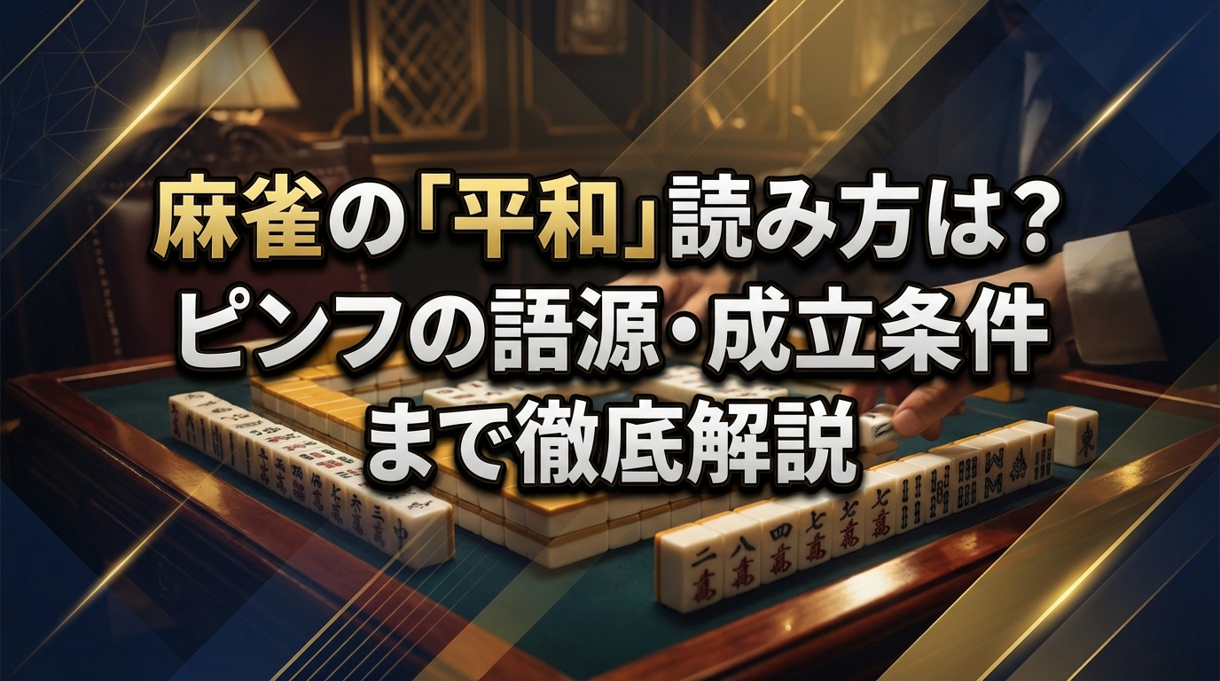 麻雀の「平和」読み方は?ピンフの語源・成立条件まで徹底解説