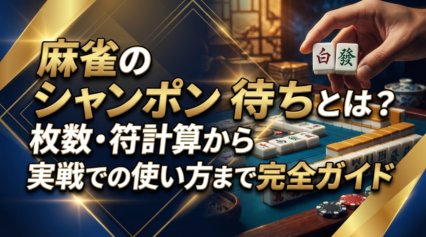 麻雀のシャンポン待ちとは?枚数・符計算から実戦での使い方まで完全ガイド