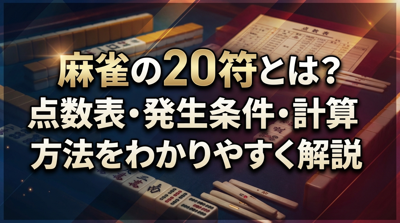 麻雀の20符とは?点数表・発生条件・計算方法をわかりやすく解説