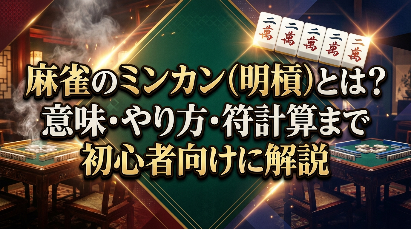 麻雀のミンカン(明槓)とは?意味・やり方・符計算まで初心者向けに解説