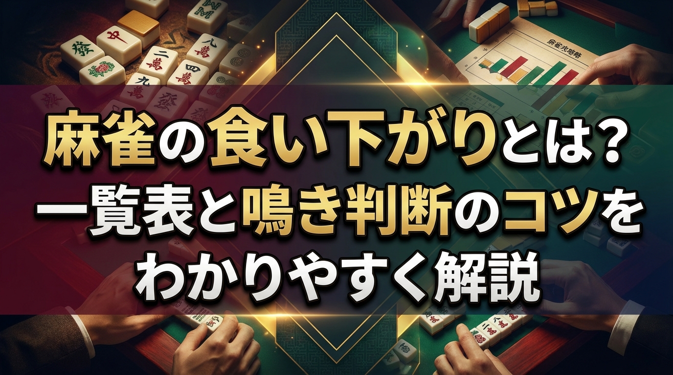 麻雀の食い下がりとは?一覧表と鳴き判断のコツをわかりやすく解説
