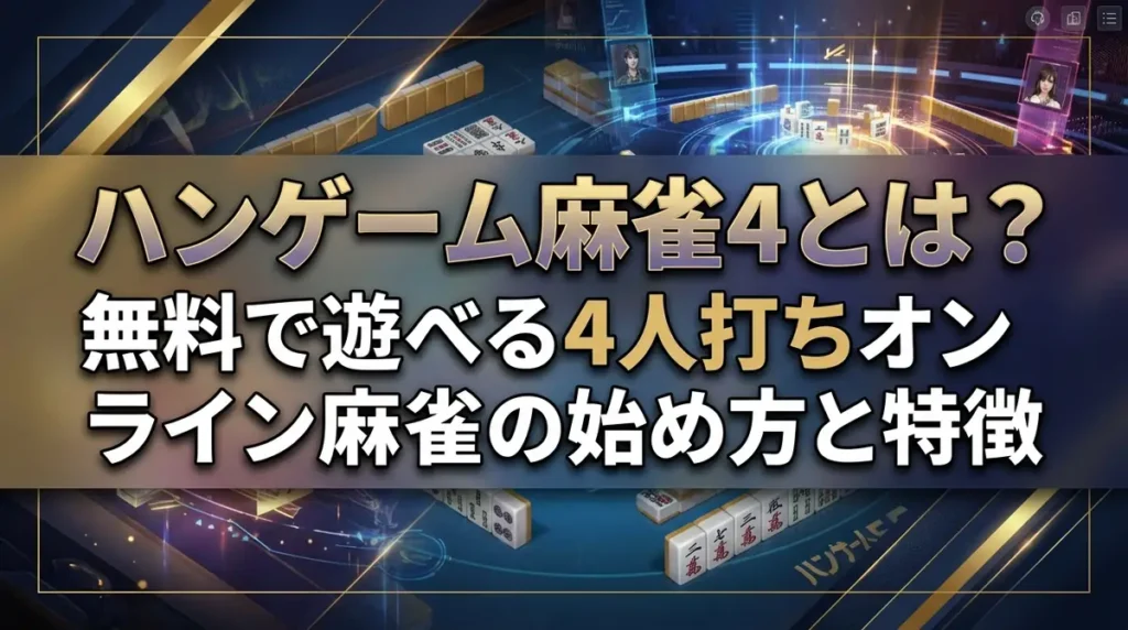 ハンゲーム麻雀4とは？無料で遊べる4人打ちオンライン麻雀の始め方と特徴