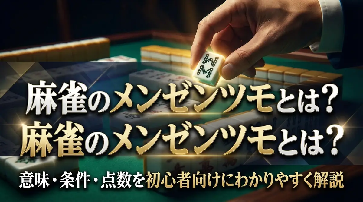 麻雀のメンゼンツモとは?意味・条件・点数を初心者向けにわかりやすく解説