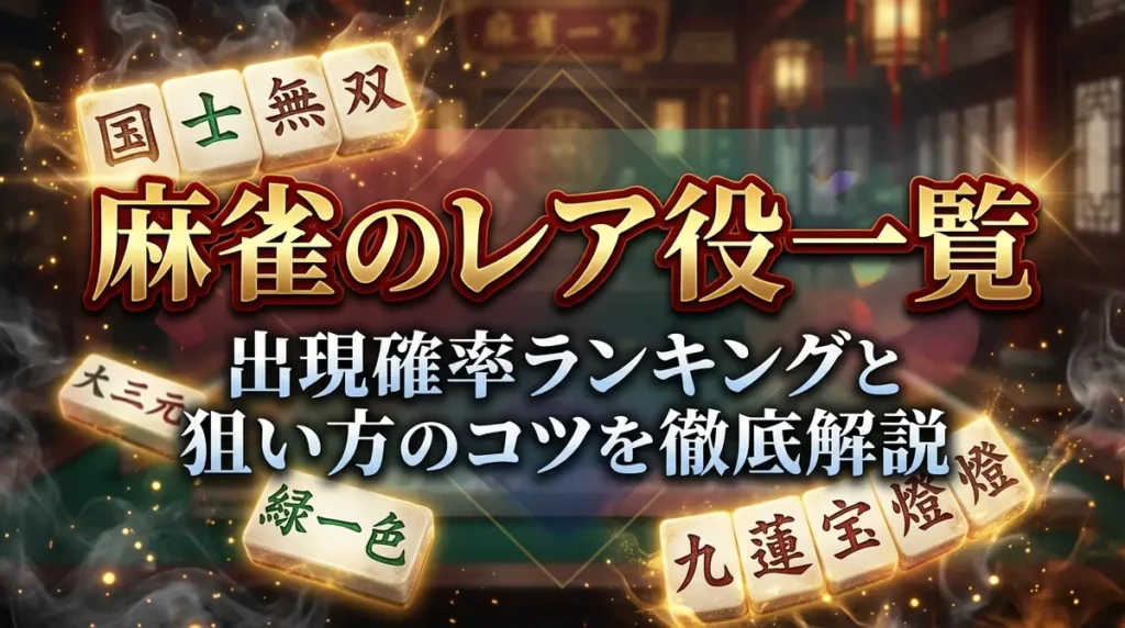 麻雀のレア役一覧｜出現確率ランキングと狙い方のコツを徹底解説