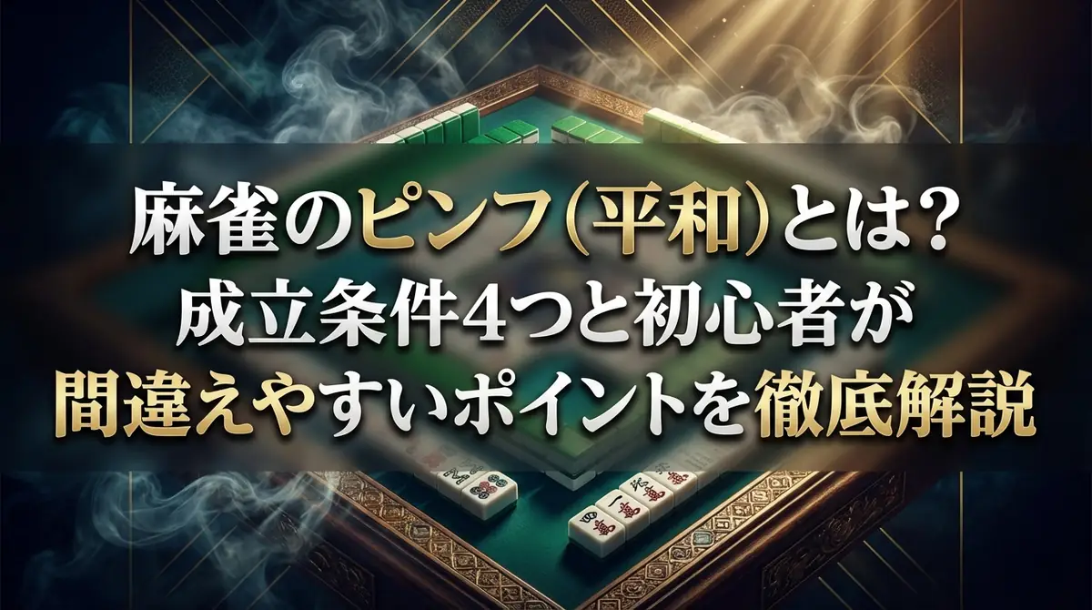 麻雀のピンフ（平和）とは？成立条件4つと初心者が間違えやすいポイントを徹底解説
