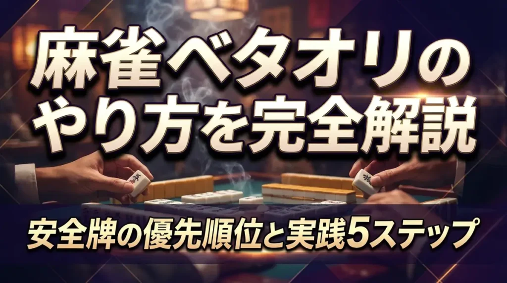 麻雀ベタオリのやり方を完全解説｜安全牌の優先順位と実践5ステップ