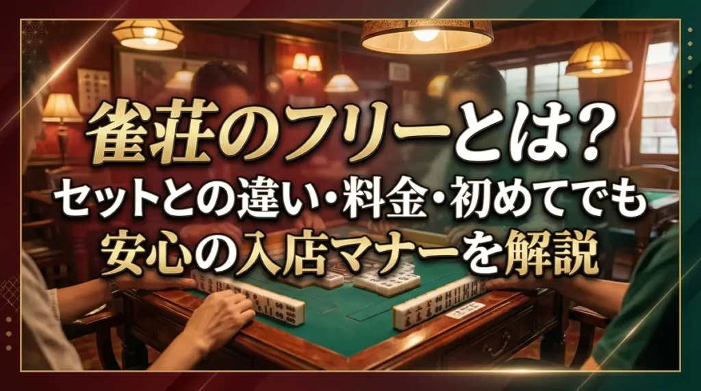 雀荘のフリーとは？セットとの違い・料金・初めてでも安心の入店マナーを解説